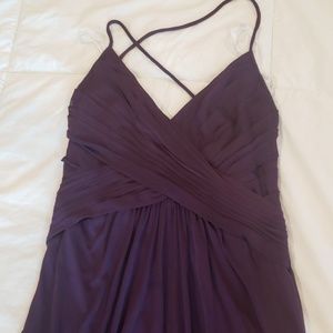 Plum Floor Length Bridesmaid Dress